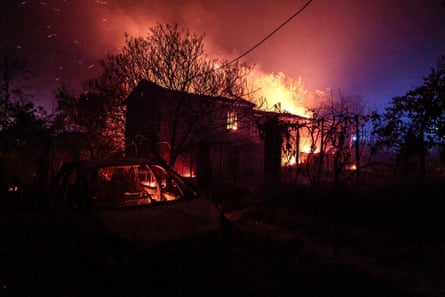 A house on fire